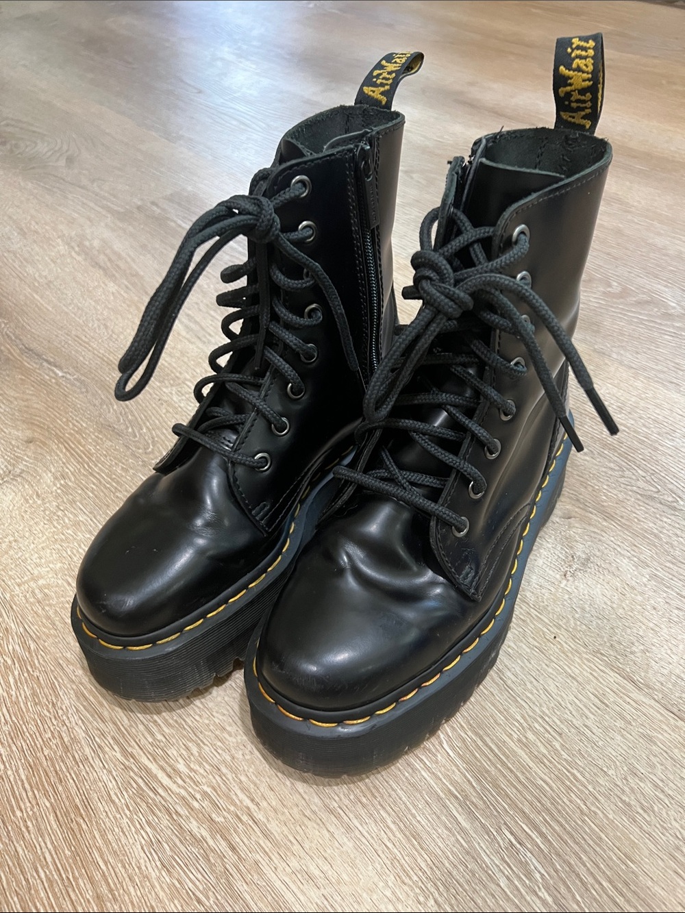 Dr. Martens Platform Boots Black Leather Mens 5 Womens 6
